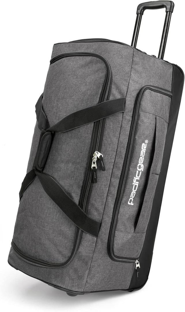 Pacific Gear Duffel Bag with Rolling Wheels (30-Inch, Gray)