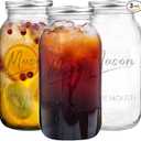 64 oz Mason Jar Wide Mouth,3 Pack Large Half Gallon Mason Jars with Airtight Lid,Big Glass Jars for Canning,Pickling,Fermenting,Storing