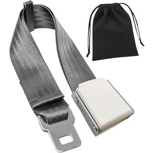 Airplane Seat Belt Extender, 7-31" Airline Seatbelt Extender Adjustable - FITS ALL Airlines in US Except Southwest-Free Carrying Case (Silver)