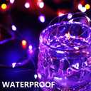 Curyidy Purple White Orange String Lights Halloween Decorations, 100LED Copper String Lights Battery Operated Fairy Lights with Remote Control for Home, Christmas,Party, Halloween Decor- 4 Pack