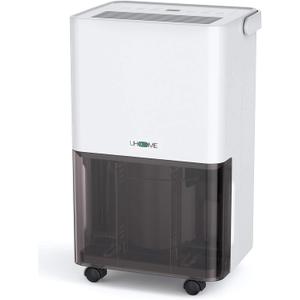 Uhome 30 Pint Dehumidifier - for Basement with Activated Carbon Filter,Ultra Quiet, Humidity Sensor, Auto Shut Off, Continuous Drainage Hose - Ideal Dehumidifiers for Home, 1500 Sq Ft Dehumidifiers
