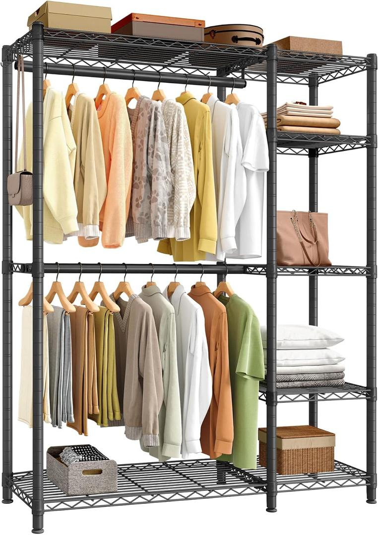 SONGMICS Closet Organizers and Storage, Clothes Rack with Shelves, 45"L x 76.4"H