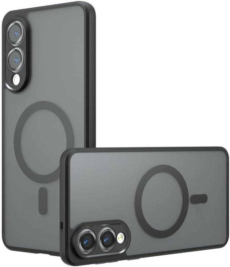 Compatible with Meizu 20 Case Cover,Compatible with Meizu 20 Translucent Matte Back Shockproof Magnetic Case Black