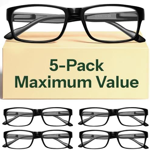 Gaoye Professional Reading Glasses for All Day - Computer Readers with Blue Light Protection - Value Pack 5