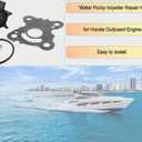 06192ZW9000 Water Pump Impeller Repair Kit Compatible with Honda 8HP 9.9HP Outboard Boat Motors Replace 06192-ZW9-000 06192-ZW9-010 Sierra 18-3493