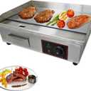 22" Extra Large Electric Griddle, Commercial Electric Countertop Griddle Grill,Stainless Steel Flat Top Grills for Kitchen Restaurant Indoor with Adjustable Temperature Control - 1600W, 110V