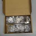 20 Pack (10 Pairs) 3/8 Inch Insert Kitchen Cabinet Hinges, Satin Nickel Self Closing Hinges for Kitchen Cabinet Doors, Semi-Concealed Cupboard Hardware, Face Mount Hardware, Silver