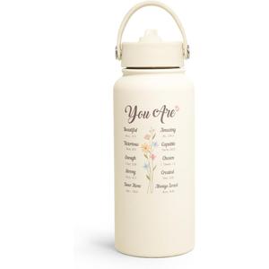 Christian Gifts for Women, Inspiration Water Bottle 32oz Stainless Steel Insulated with Lid, Religious Gifts for Mom Friends Ladies on Birthday Mother's Day Christmas