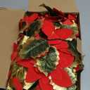 Glintoper 2 Pack Christmas Poinsettia Garland, 5.9 FT Lighted Artificial Garlands with 36 Red Flowers, Battery Operated with Timer Poinsettia String Lights, Light up for Xmas New Year Home Decor