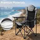 Aohanoi Camping Chairs for Heavy People,Folding Lawn Chairs for Outside Heavy Duty,Outdoor Oversized Chairs for Adult with Cup Holder and Large Cooler Bag,Beach Camp Chairs Supports up to 500lbs