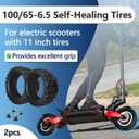 2 PCS 100/65-6.5 Tire Tubeless, 11 Inch Scooter Tires for VSETT 11+/Zero 11X/Dualtron/Thunder/Speedual Plus, Non-Slip Tubeless Off-Road Electric Scooter Tire.