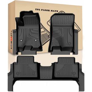 AOMSAZTO Floor Mats for 2023-2025 2026 Chevy Colorado Crew Cab/GMC Canyon - Heavy Duty TPE All Weather Protection Car Mats, 1st & 2nd Row Full Set Floor Liners, Anti Skid Car Accessories
