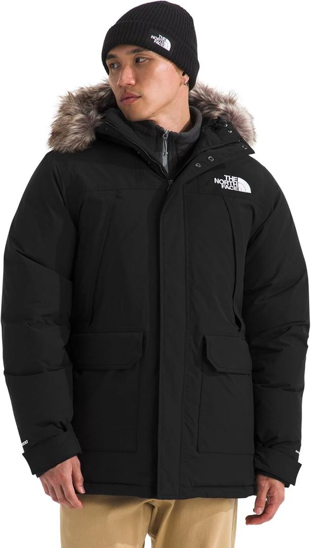 THE NORTH FACE Men's McMurdo Parka Waterproof Winter Jacket, 600 Fill Waterfowl Down Insulation, Adjustable 3 Piece Hood (X-Large, Tnf Black/Tnf Black)