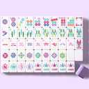 American Mahjong Tiles, Mahjong Travel Set, 160 Purple 4 Layer Mah Jong Game Tiles with Tile Bag, Gift-Ready Storage Box, 4 Dice with Pouch, Western Mah Jongg, Majong, Majiang, 7 inches x 17 inches x 2.4 inches