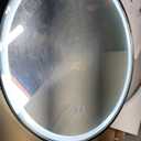 Msrorriw 28 Inch Wall-Mounted Round Bathroom Mirror with LED-Lights - Frame Vanity Mirrors (28" x 28", Black)