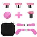 Metal Thumbsticks for Xbox One Elite Series 2, Component Pack Includes 4 Swap Magnetic Joysticks, 4 Paddles, 1 Standard D-Pads Elite Series 2 Core Controller Parts (Hot Pink)