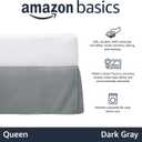 Amazon Basics Lightweight Pleated Bed Skirt, Machine Washable, Wrinkle and Fade Resistant, Queen, Dark Grey