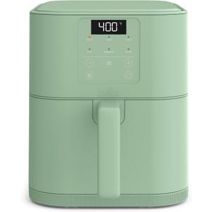 bella 6 Qt Slim Air Fryer, Fits-anywhere Kitchenware, EverGood Ceramic Nonstick Coating, Adjustable Temperature, 6 Preset Cooking Options, 60 Min Auto Shutoff w Audible Tone, 5lb Capacity, Seaglass