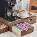 SMARTAKE Wooden K Cup Organizer Coffee Pod Storage Box, Coffee Pod Tea Organizer and Storage, K Pod Drawer Coffee Maker Stand, Kcup Holder for Countertop Kitchen Office Coffee Bar, 30 Pod Capacity
