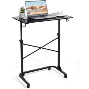 Treadmill Desk, Adjustable Height (28-49 Inch) Rolling Standing Desk with Wheels, Portable Laptop Table for Walking Pad, Spin Bike & Exercise Bike, 31x16 inch Mobile Workstation for Home Office