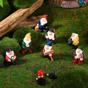Gnomes Fairy Resin Statues Mini Garden Statues Decoration Gnome Tale Statue with 2 Hedgehog Statues and 1 Mushroom Decor for Christmas Holiday Festival Decoration, Relatives Friends Kids