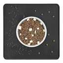 Ptlom Pet Placemat for Dog and Cat, Waterproof Non-Slip Bowl Mat Prevent Food and Water Overflow, Puppy Dish Feeding Mats Suitable for Medium and Small Pet, Silicone (13" *13", Black)