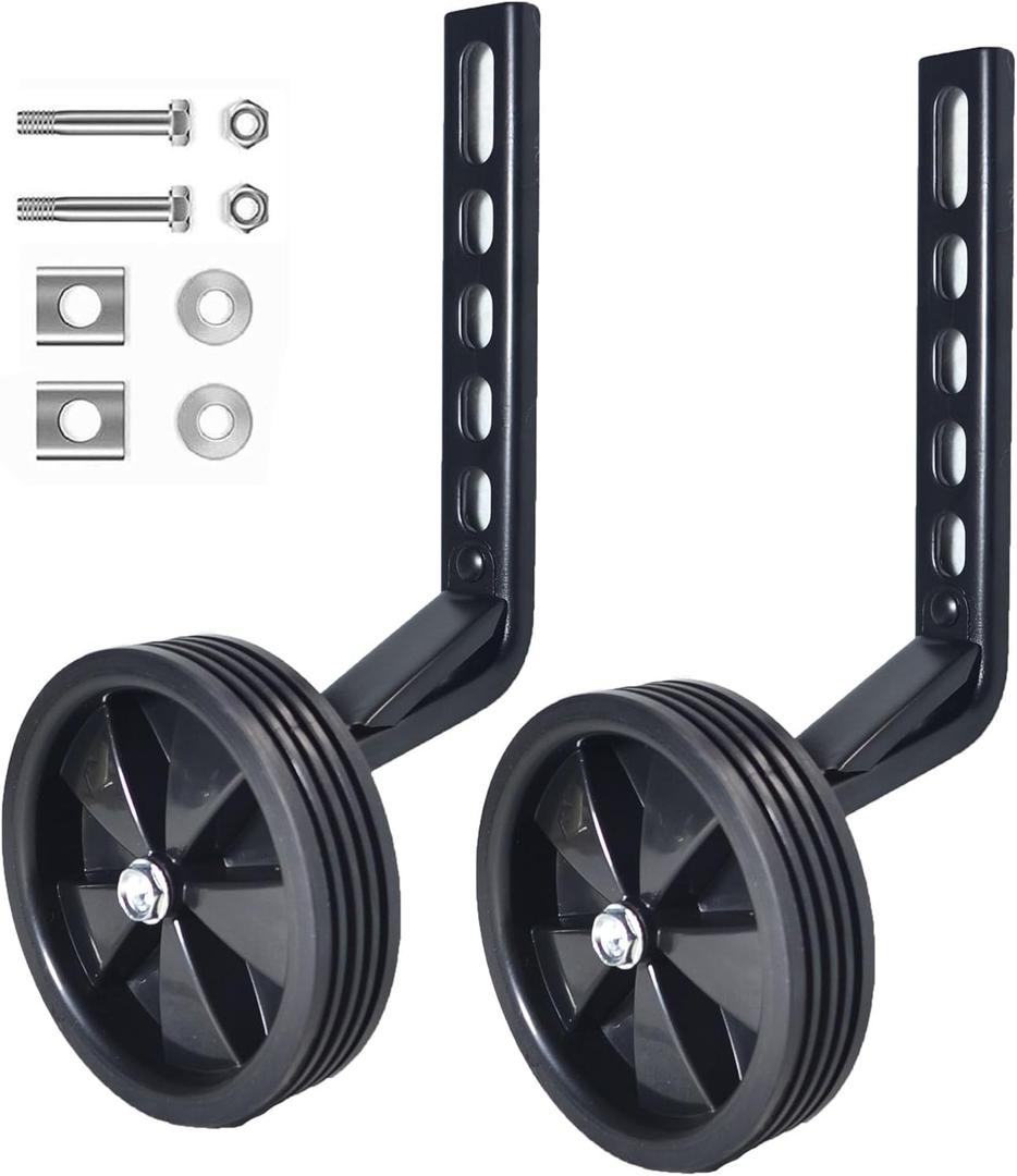 Training Wheels for 12 14 16 18 20 Inch Kids Bike Heavy Duty Bicycle Training Wheels for Single Speed Bike (Black)