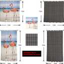 Thanksgiving Blue Pumpkins Fabric Shower Curtain, Autumn Watercolor Leaf Decorations Funny Shower Curtains for Bathroom Set with Hooks, Waterproof & Washable Bath Curtains Fall Decor 72x72 inch