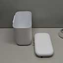 Compost Bin Kitchen for Countertop or Under Sink, 2.6 Gallon Hanging Small Can with Lid, Garbage Can for Cabinet Door, Indoor/outdoor Food Waste Bin for Kitchen, Bathroom, RV, Office, White