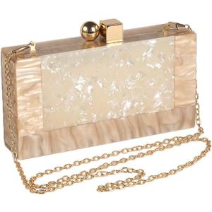 Menurra Women Acrylic Evening Clutch bag Glitter Marble Purse Handbag for Wedding Cocktail Party Prom
