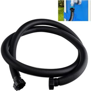 10ft Pool Hose For Above Ground Pools, 1.5 Inch Diameter Swimming Pool Replacement Hose for Filter Pump, Saltwater System, Sand Filters Accessories (1, Black, Normal)