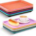 Sintuff 20 Pcs Plastic Art Trays Colorful Fast Food Lunch Trays Bulk Activity Crafts Sensory Serving Organizer for Home, School, Kids, DIY Projects, Painting, Beads(20 Colors,12 x 9 Inch)