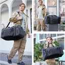 EKOROMIER Canvas Expandable Duffle Bag for Men Traveling, Luggage Travel Bag Weekender Overnight Bag,Mens Gym Carry on Duffel Bags