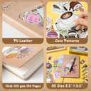 B1ykin Notebook Sticky Notes Stationery Set, 6Pcs Hardcover Ruled Journal Notebook with Planner Stickers, Neutral Pen Bookmarks Clips Birthday Gift for Office School Students (Coffee)