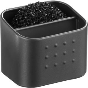 iDesign Sponge and Scrubber Holder with 2 Compartments for Kitchen Sink - Matte Black