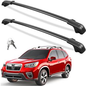 FengYu 330lbs Heavy Duty Lockable Roof Rack Cross Bars Compatible with Subaru Forester 2014-2026 (not for Wilderness), Aluminum Roof Rails Crossbars Rooftop Cargo Bars Black Luggage Racks Carrier
