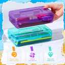 Patelai 30 Pcs Large Capacity Pencil Case Bulk Clear Hard Plastic Pencil Box Organizer with Snap Tight Lid Stackable Crayon Storage Box for Kids School Classroom Home Office 2 Style (Multicolor)