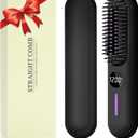 Beard Straightener for Men,Professional Electric Mens Beard StraighteningAnti-Scald Straightening Brush for BeardPortable for Travel and Home Use, 7 Temperature Setting Comb for Home Travel