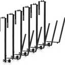 6 Pcs Solar Cover Holder for Above Ground Pool Adjustable Solar Holder Metal Equipment Storage Hooks for Framed Above Ground Swimming Pools (Black)
