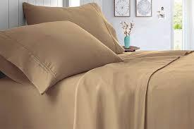Mayfair Linen 100% Cotton Bed Sheets Queen Set  500 Thread Count Cotton Sheets for Queen Size Bed, 4 PC Set (Cocoa Taupe), Ultra Soft, Cooling, Sateen Weave 16" Deep Pocket Bedsheet for Hot Sleepers