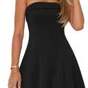 MEROKEETY Women's Summer Strapless Tube Mini Dress 2026 Cute Spring Graduation Vacation Beach Birthday Party Short Dresses XL