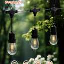 Outdoor String Lights 30FT, Patio Lights Outdoor Waterproof, Plug-in Hanging Lights with Shatterproof LED Bulbs, 2700K Warm White, E12 Connectable Lights for Porch Backyard Balcony Gazebo