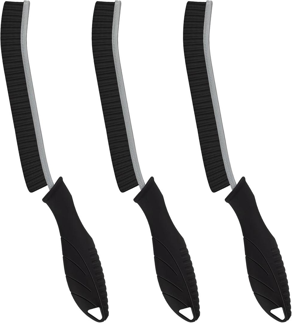Black Hard Bristle Crevice Cleaning Brush - 3 PCS Home Cleaning Supplies - Multi-Purpose Crevice Cleaning Tools for Grout, Kitchen, Bathroom, Toilet and Window