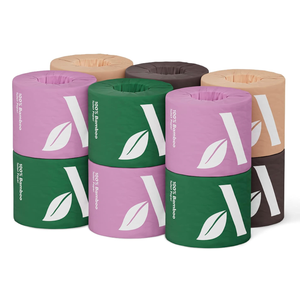 3-ply Bamboo Toilet Paper, Unscented, 12 Rolls, 350 Sheets per roll, Total 4200 Sheets, Plastic-Free
