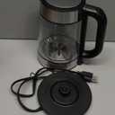 Amazon Basics Electric Kettle with Glass Carafe for Tea and Coffee, BPA-Free, Fast Boiling, Auto Shut-Off, 1.7 Liter, 1500W, Black and Silver (1.8 Quarts)