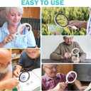 Large Magnifying Glass with Lights,10X 25X 45X Handheld Lighted Magnifier, 5.5in Page Magnifier 36 LED Lights, Magnifying Glass for Reading Small Prints & Low Vision Seniors with Aging Eyes