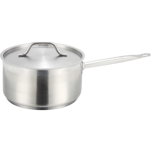 Winco Heavy-Duty Stainless Steel Sauce Pan with Cover, 6 Quart