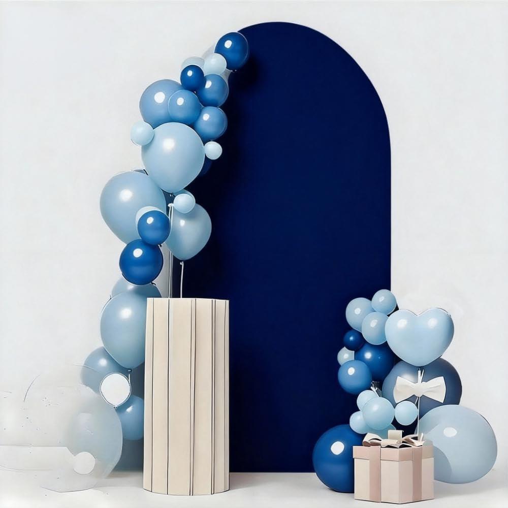 Two-Sided Navy Blue 7.2 FT Wedding Arch Cover, Blue Spandex Arch Backdrop Cover for Party, 7.2 FT Arch Cover, Chiara Backdrop for Wedding Birthday Party Decor