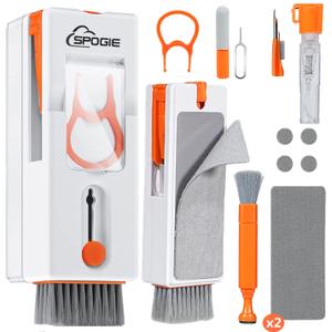 11 in 1 Multi-Functional Cleaning Compatible with Computers Bluetooth Earphone Cleaner Pen Keyboard Camera Brush SIM Card Ejector Keycap Puller Phone Stand