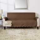 Great Bay Home Reversible Sofa Cover - Washable Slipcover Furniture Protector with Elastic Straps - Couch Cover for Dogs, Kids, and Pets - Quilted & Stitched Detail (Sofa, Chocolate/Taupe)